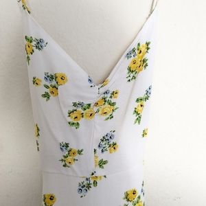 White and yellow floral maxi dress